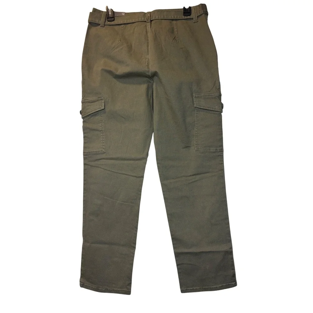 1822 Denim NWT Olive Green Utility Cargo Pants High Tech Stretch‎ Size 12
